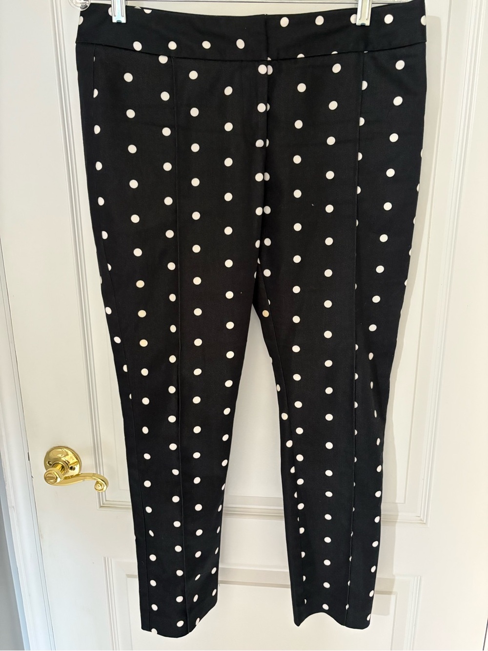 Polka Dot Tapered Women’s Pants - Black/White size 8